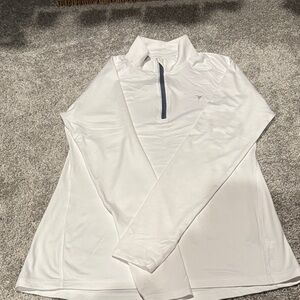 Old Navy White Long Sleeve Quarter-Zip Pullover